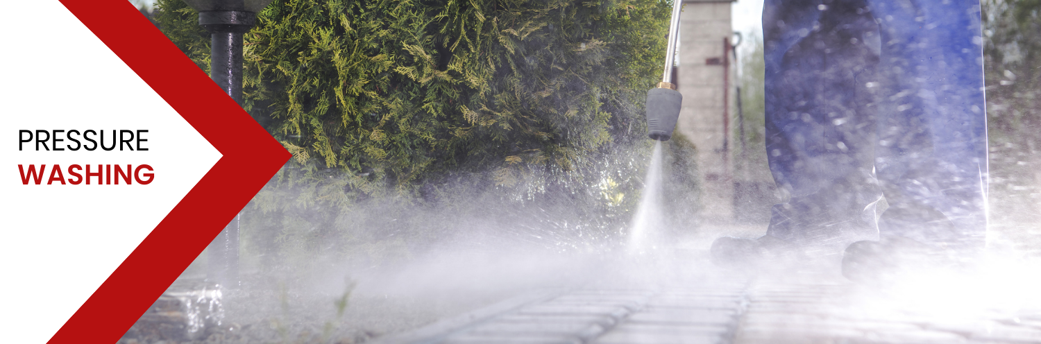 pressure washing a sidewalk 